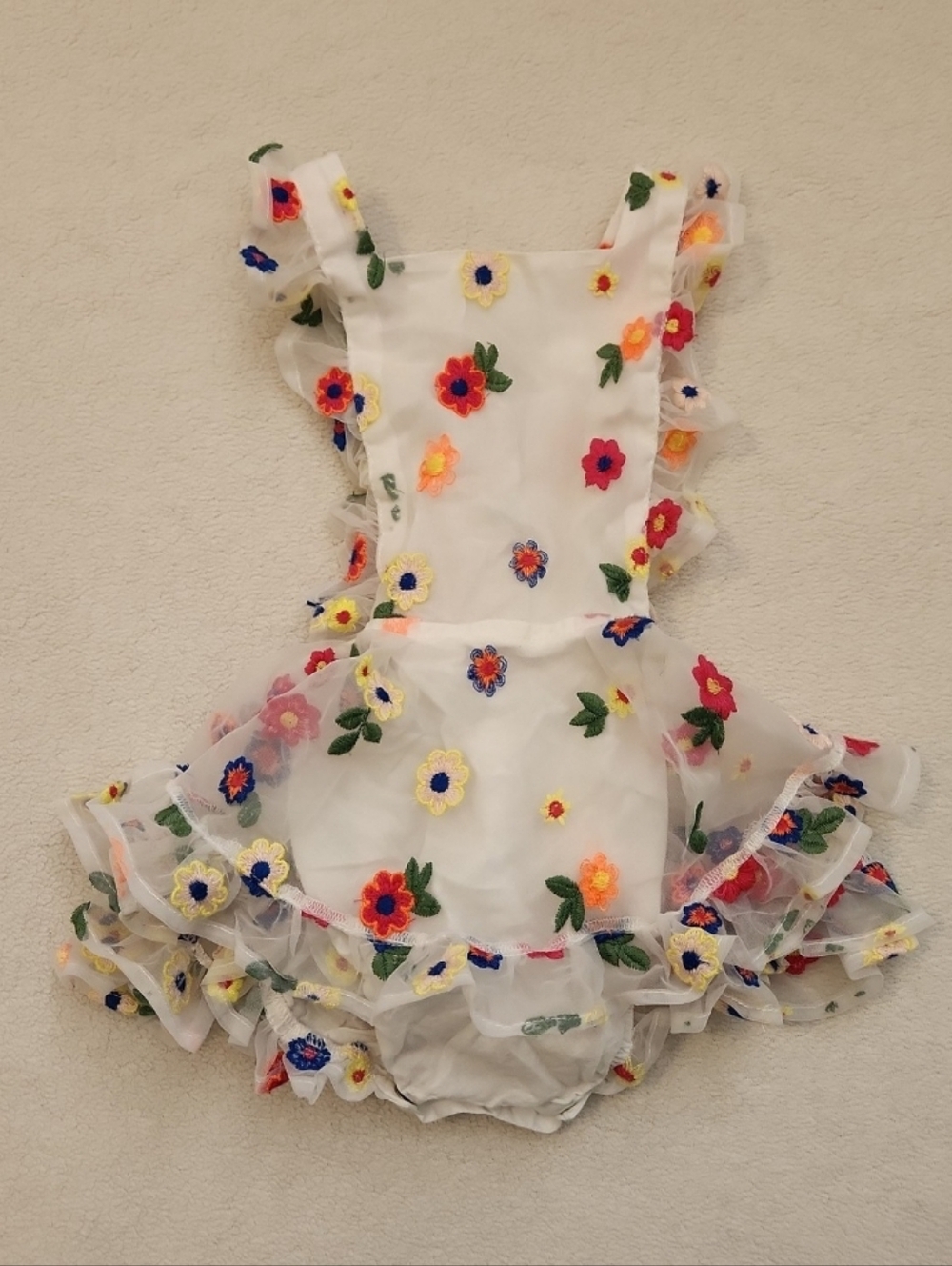 Numi 2t Bright Floral Bubble Romper spring summer boho Bohemian sustainable